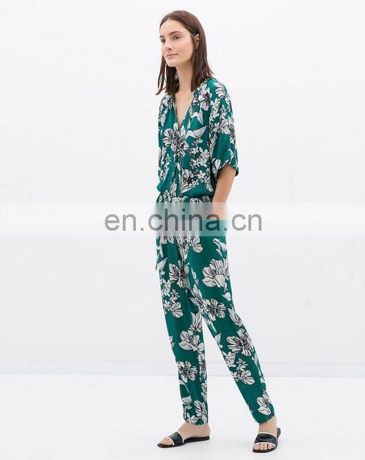 Wholesale Ladies Elegant Long Sleeve Waistband Women Playsuit