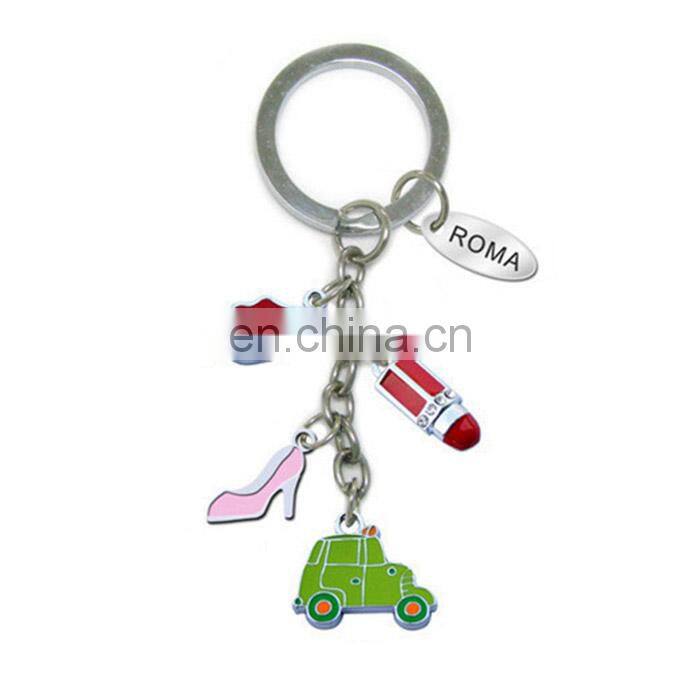 Customize Ornament Heart Shape Anti-Rape Key Shaped Pendant Chain Keychain