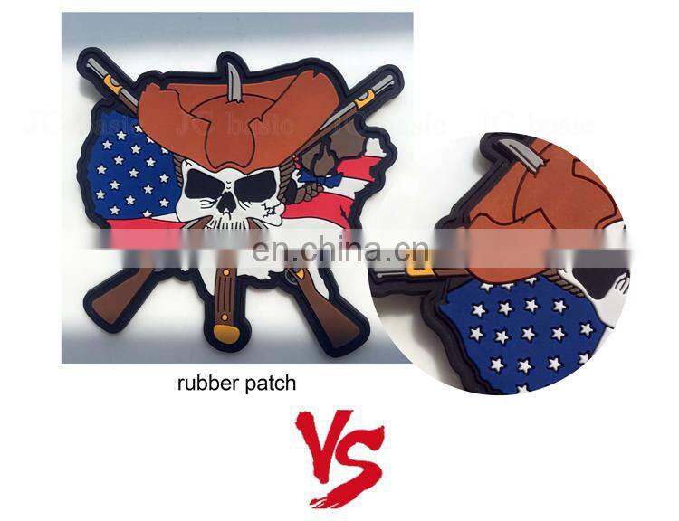 Fashion Style Rubber Patch custom 3d soft pvc rubber logo patch