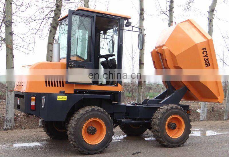 hot sale 180 Rotating 3 Ton FCY30R Building Rubbish Tipping mini wheel dumper