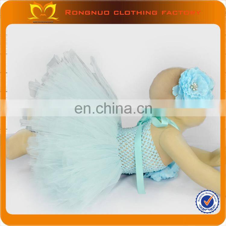 Wholesale Kids light Blue Tutu Dress Flower Girl Tulle Dress