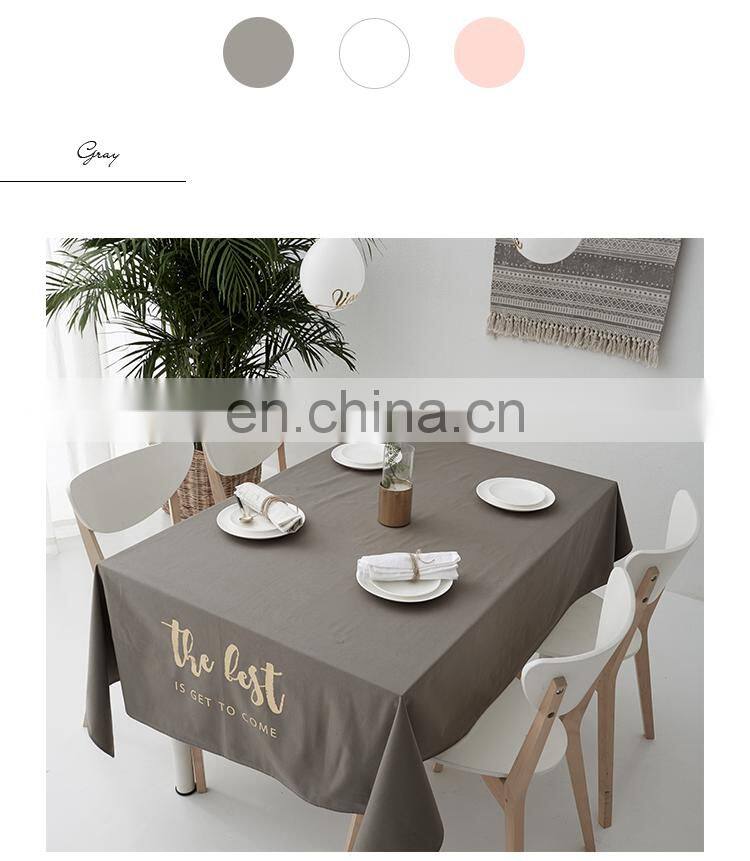 RAWHOUSE design rectangle cotton withe gray canvas dining table runner