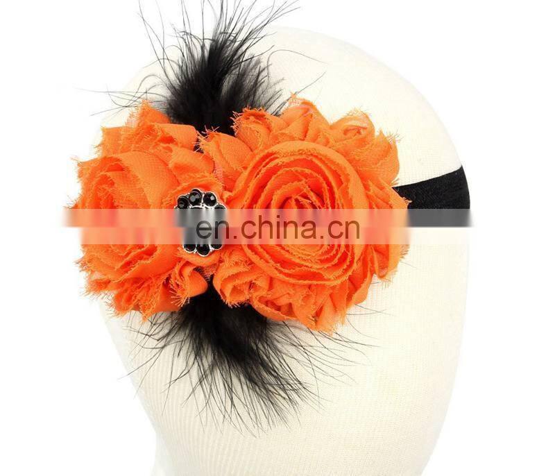 Orange and Black Over the Top Bows Girls Big Hair Bows Halloween Baby Headband Kids Autumn hair accessories