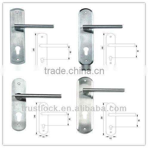 Solid Stainless Steel Door Lock Lever Handle with Plate