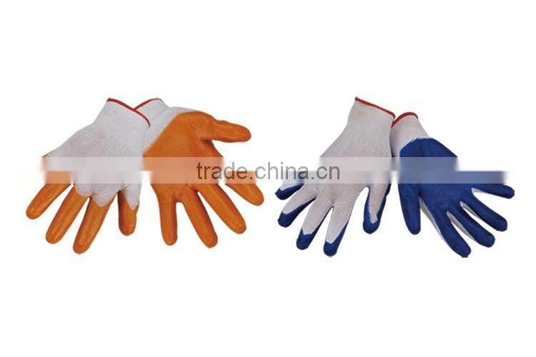 10.5" nylon work glove half nitrile coating LG056