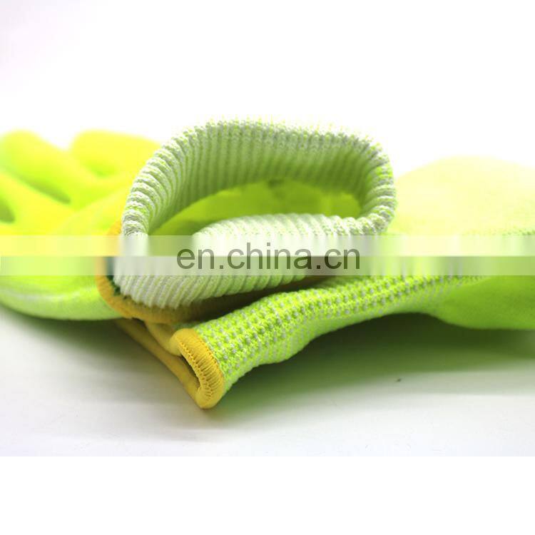 Yellow Stainless Steel HPPE Double Knit A4 Cut Resistant Glove with PU Palm for Metal Fabrication