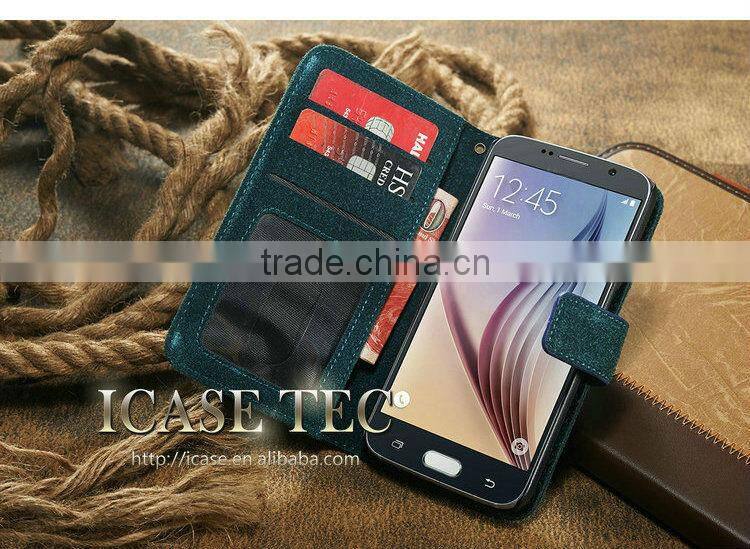 Popular leather cover for Galaxy S6, for Samsung S6 phone covers