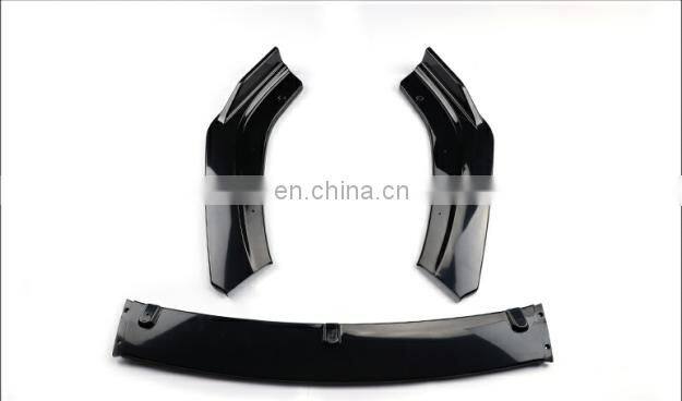 Honghang Auto Accessories Factory Manufacture Car Parts Gloss Black, ABS Material Universal Front Bumper Lip For All Cars