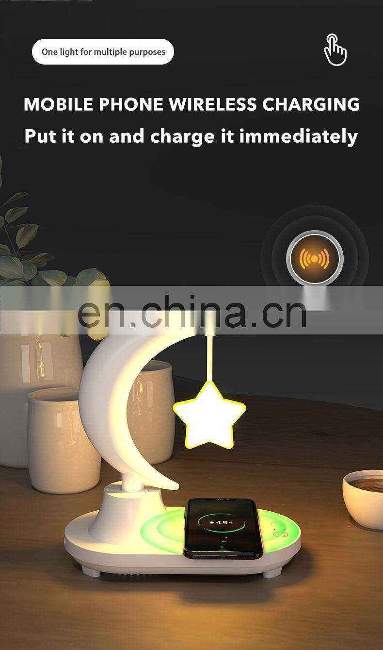 Rechargeable 7 Color Rgb Multifunctional Kids Night Light Wireless Bt Speaker Hifi Music Usb Portable Led Children's Night Light