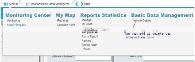 S1000 Vehicle gps tracking system software for oil level monitoring with alarm and many functions