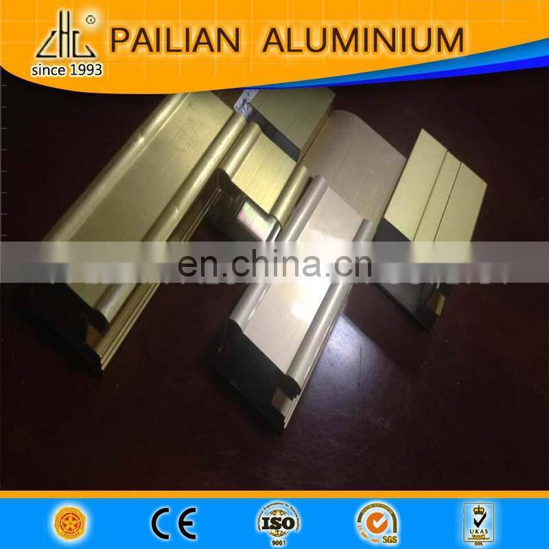 Glossy k golden brushed aluminium profile,aluminium edge sealing section,electrophoresis golden anodized aluminium