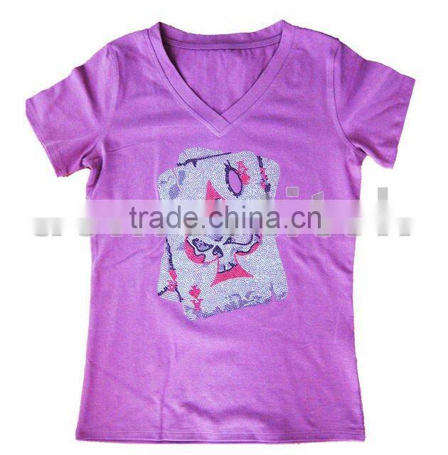 Hot sale! rhinestone T-shirt design