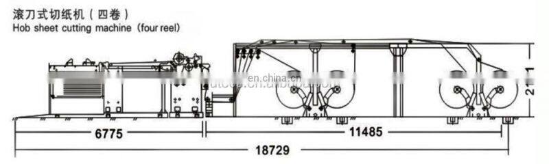UCM1700A 4 rolls High Speed Automatic Paper Sheeting Machine Film Cross Cutting Machinery