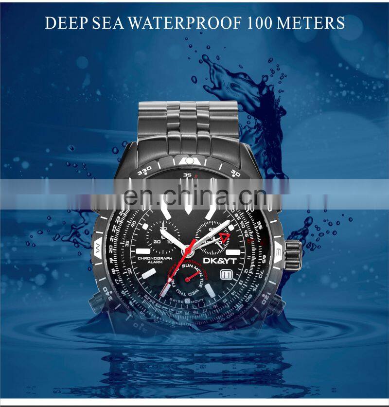 Stainless Steel Back Quartz Movt Wrist Watch Mens Modern Watch