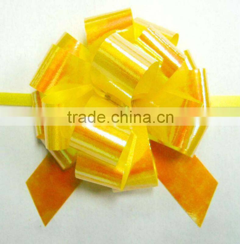 Modern Romantic and Charming Purple Satin Pom-Pom Butterfly Ribbon Pull Bow for Decoration