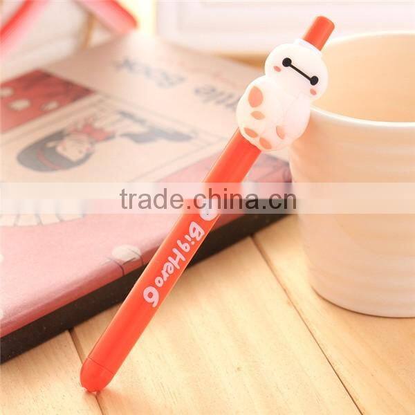 Cheap custom silicone cartoon ball-point pen/promotion gift gel ink pen