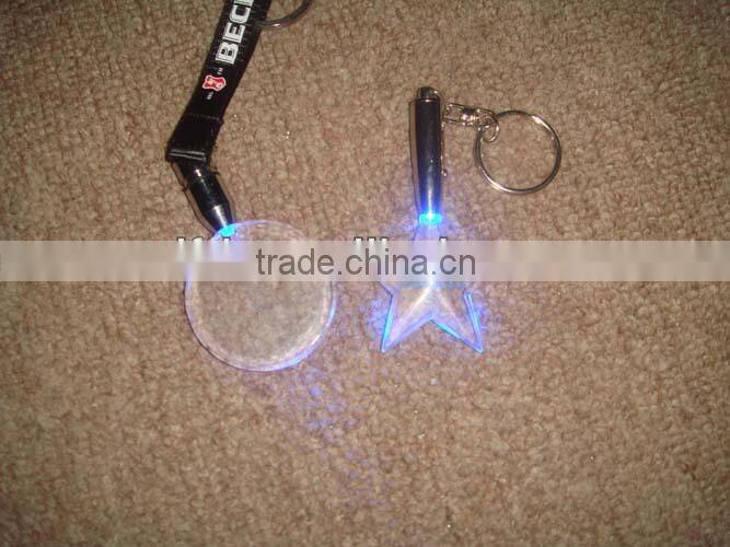 2015 novely crystal led logo keychain ,wholesales start shape led keychain ,custom star glowing keychain light for festival gift