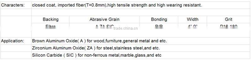 4'' Fiber sanding disc made in China