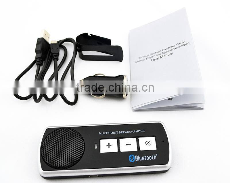 V4.0 Sunvisor bluetooth mobile phone bluetooth car BS1 Connecting 2 Mobile Phones Cheaper Price ---Carlos
