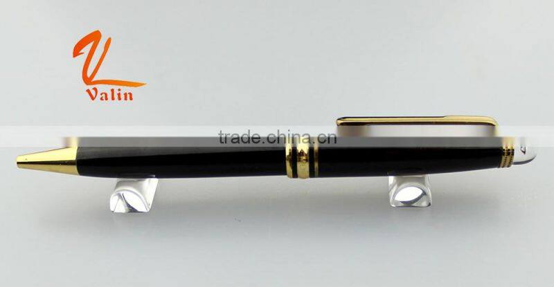 Diamond head black metal ball pen roller pen for promotional stationary