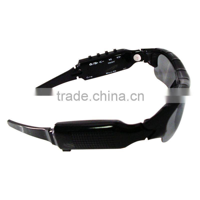 2013 video glasses traffic police sunglasses camera with mp3 player micro sd card support