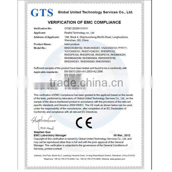 2016 China Biggest Promotion RCA Converter HDMI To HDMI RCA Converter With 2.1 Video