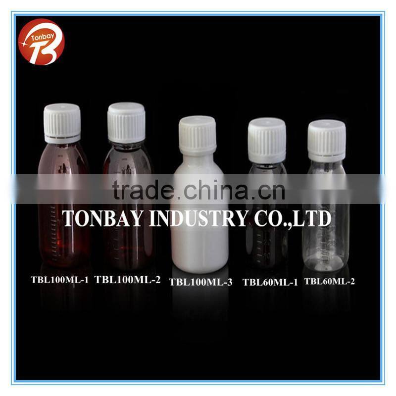 60-100ml PET plastic bottle for liquid medicine