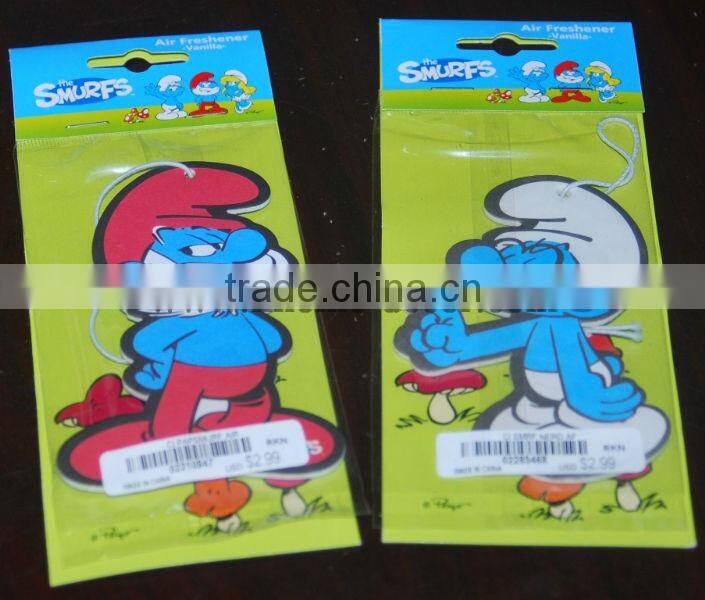 cheapest paper air freshener,hello kitty paper air freshener for car decoration &promotion gift