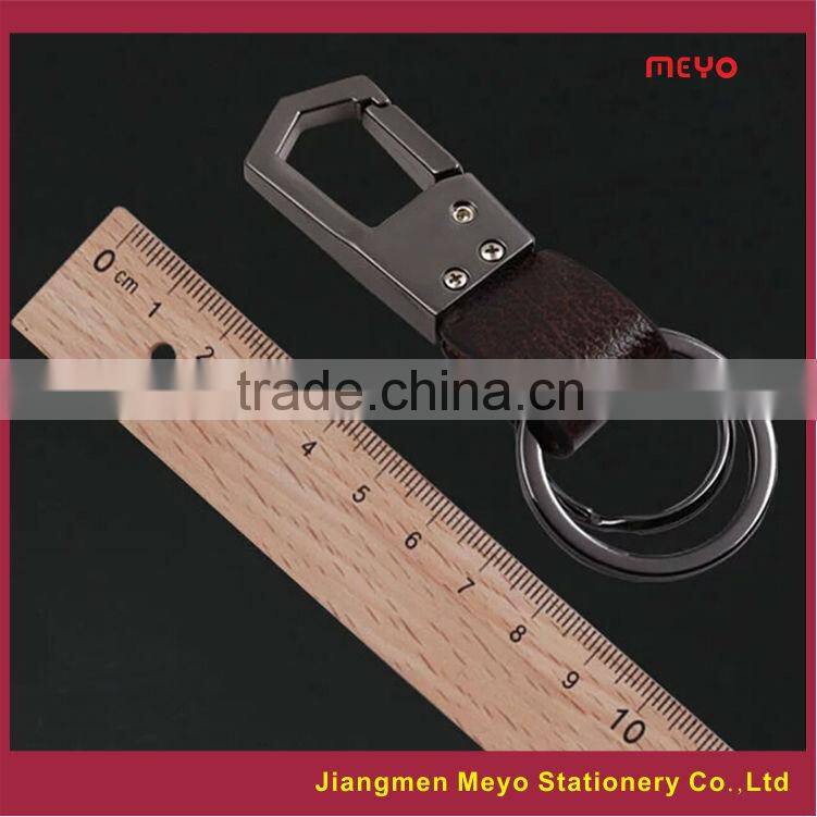 2015 Novelty Hotel Advertising Gift Custom Modern Metal Genuine Leather Keychain MEYOKCB975