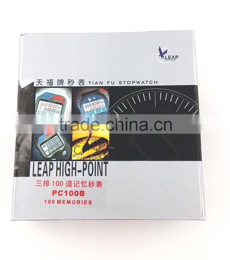 Hot selling cheap 3 rows large display 1/100 sec waterproof digital sports stopwatch