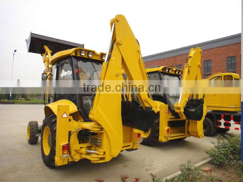 Backhoe loader with attachments CE,vertical legs