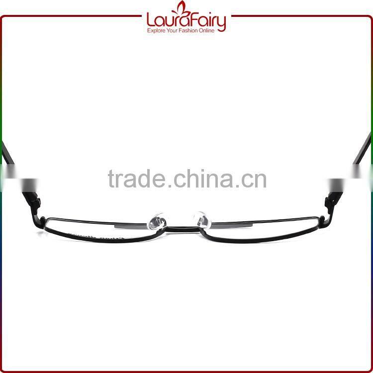 Laura Fairy Black Spring Temple Double Bridge Gentleman Optical Glasses Frame