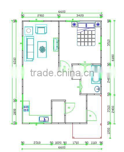 one bedroom tiny house/fast assemble environment container homes/china prefabrecated house