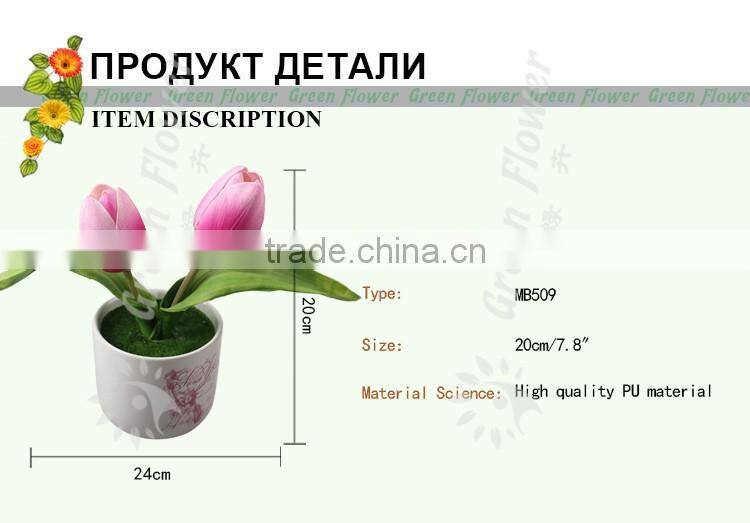 2016 Wholesale Multicolor Latex Artificial PU Flowers Two tulips bonsai Real Touch Bouquet Wedding Bridal Decor Display Flower