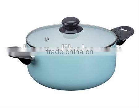 Aluminum Preesed sky blue Pots non-stick ceramic coating stock pot Noodle soup pot