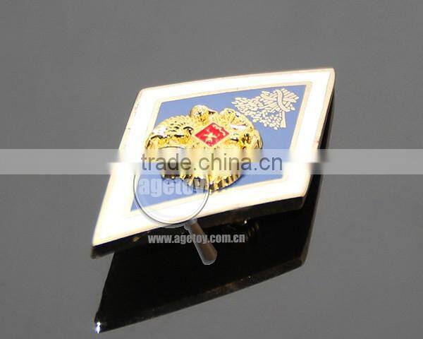 High Quality Russia Moscow University School Uniform Badge Gold Emboss Eagle Souvenir Metal Custom Made Lapel Pin