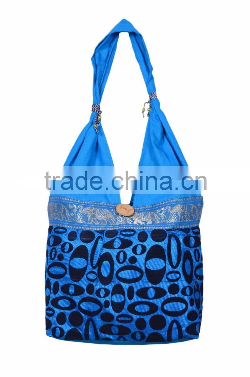 Cotton Fabric Velvet Shoulder Handmade Bag