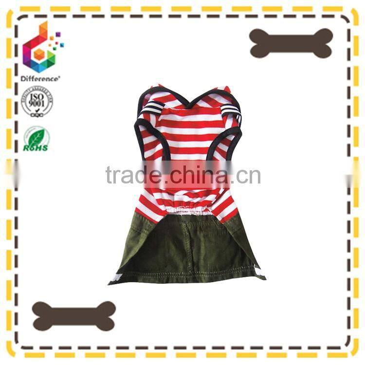 Sailor stripe dress for girl dogs high quality puppy dress