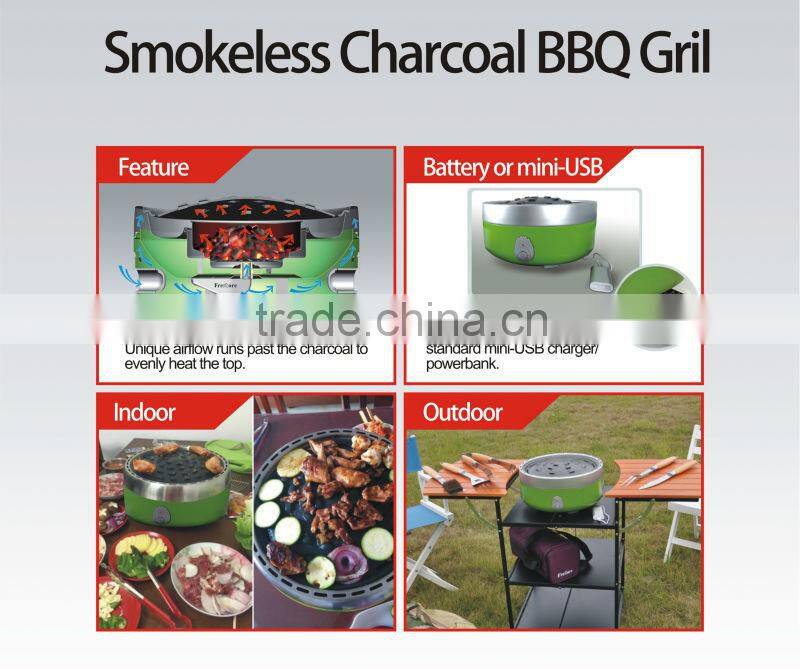 Smokeless Portable BBQ Grill/Korean Style Charcoal Grill With BBQ Shelf