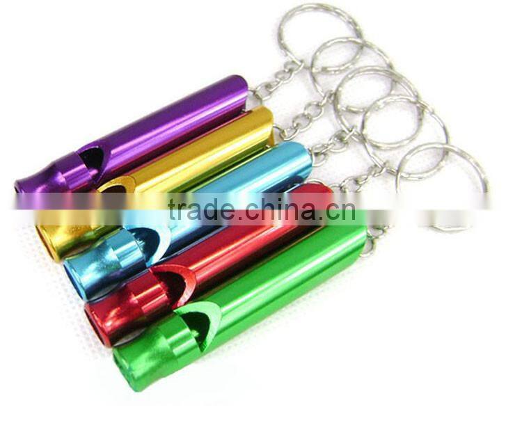 outdoor camping high DB survival emergency whistle with keyring