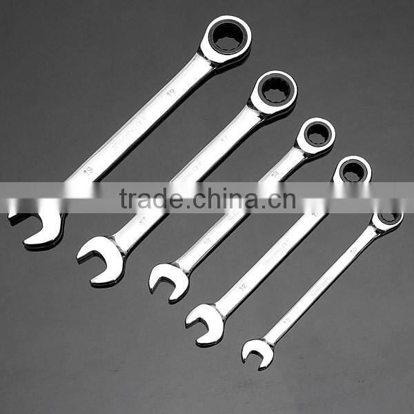1pc Reversible Combination Stubby Ratchet Wrench Ratcheting Socket Spanner AR-76