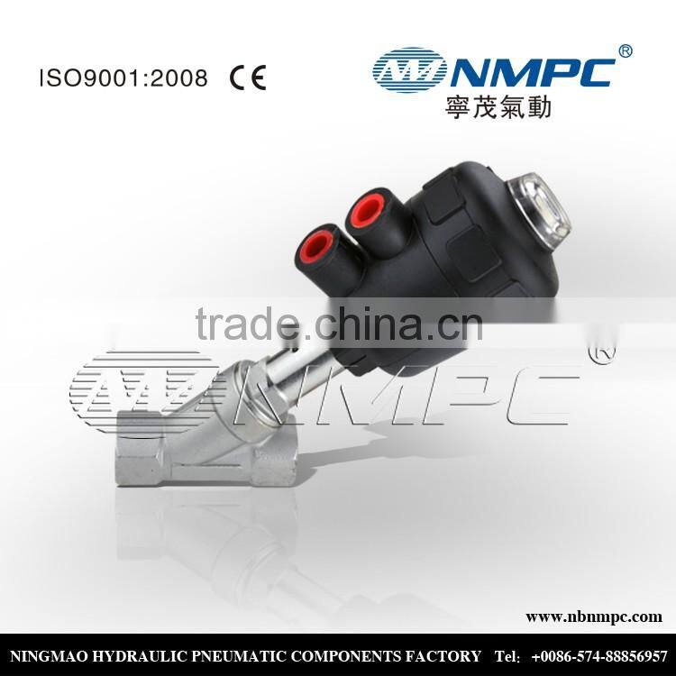 Single action Normally closed air pneumatic angle seat valves