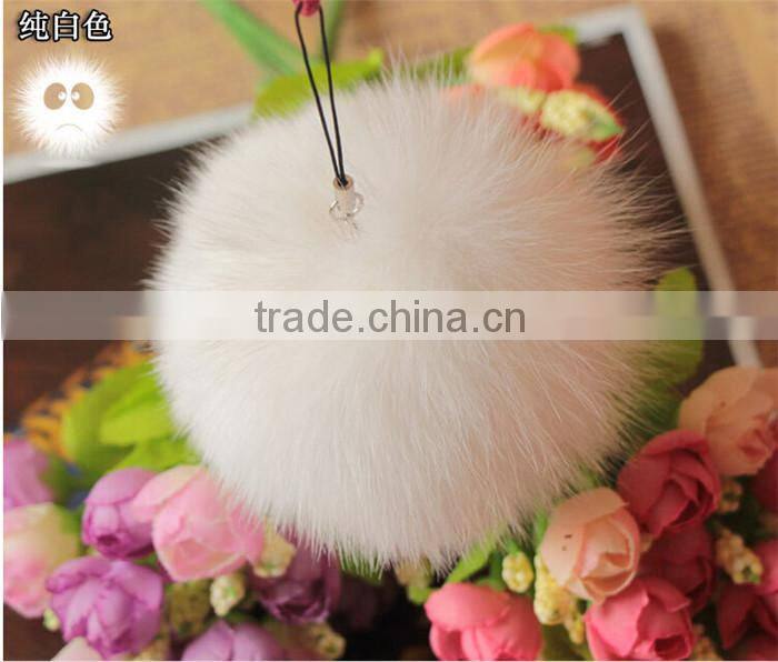 New design genuine fox fur ball for keychain bag toy Accessories