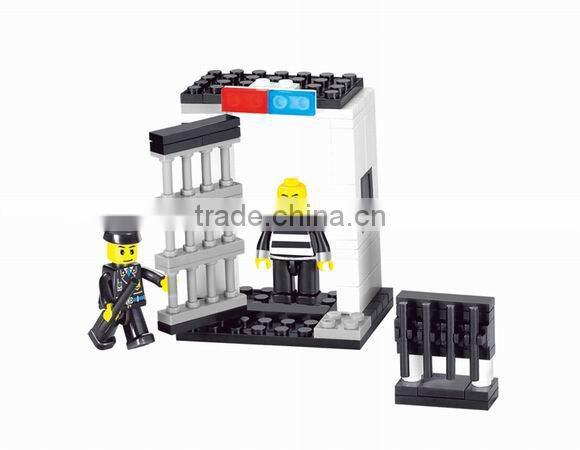 Education police car plastic connecting toys