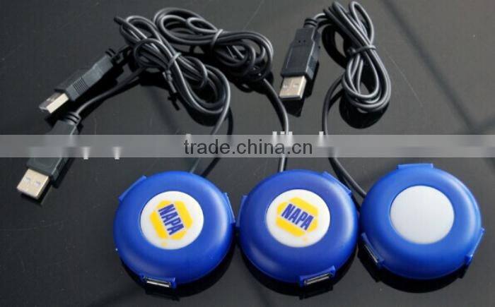 computer round 3 port LED usb hub with webkey/weblink function