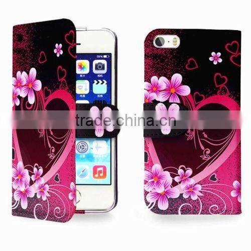 wholesale hot selling Leather Flip wallet mobile phone case cover for iphone SE