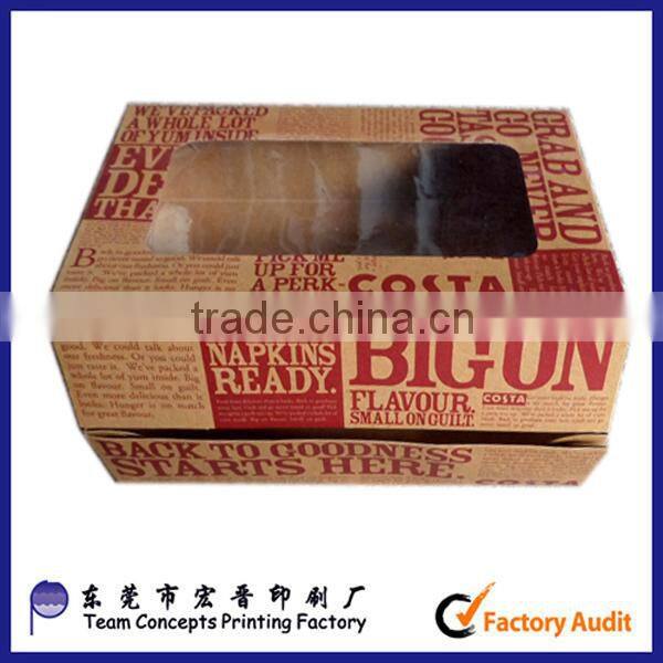 food grade lunch paper box with PVC window from china