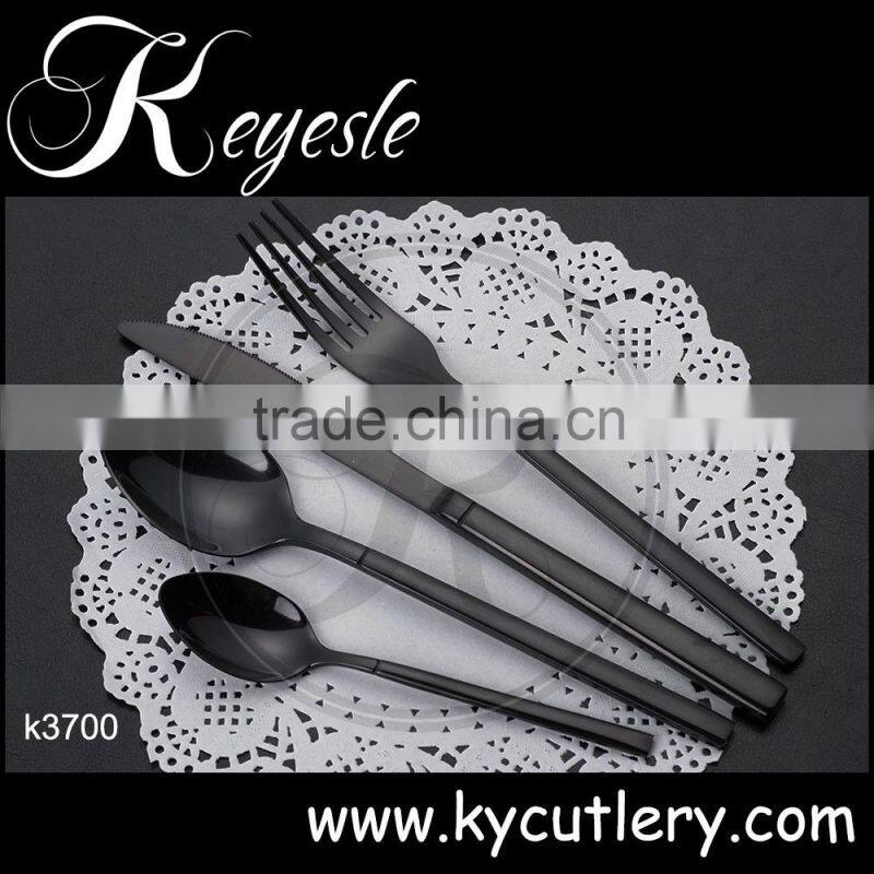 manufacture cutlery,black cutlery set,black plated flatware set