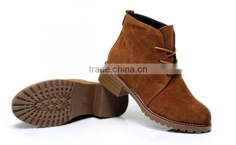 2016 fashion flat leather boot for ladies for woman made in China