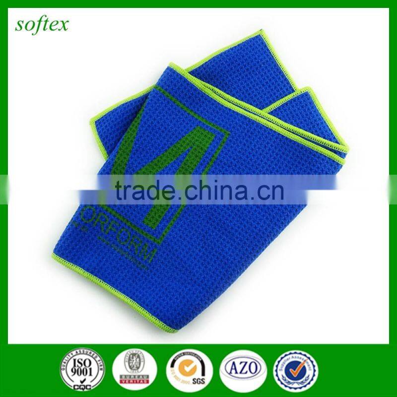 wholesale custom printed microfiber golf towel waffle